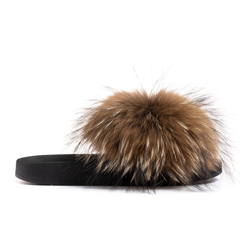 Green Fox Fur Slides – Confetti Boutique