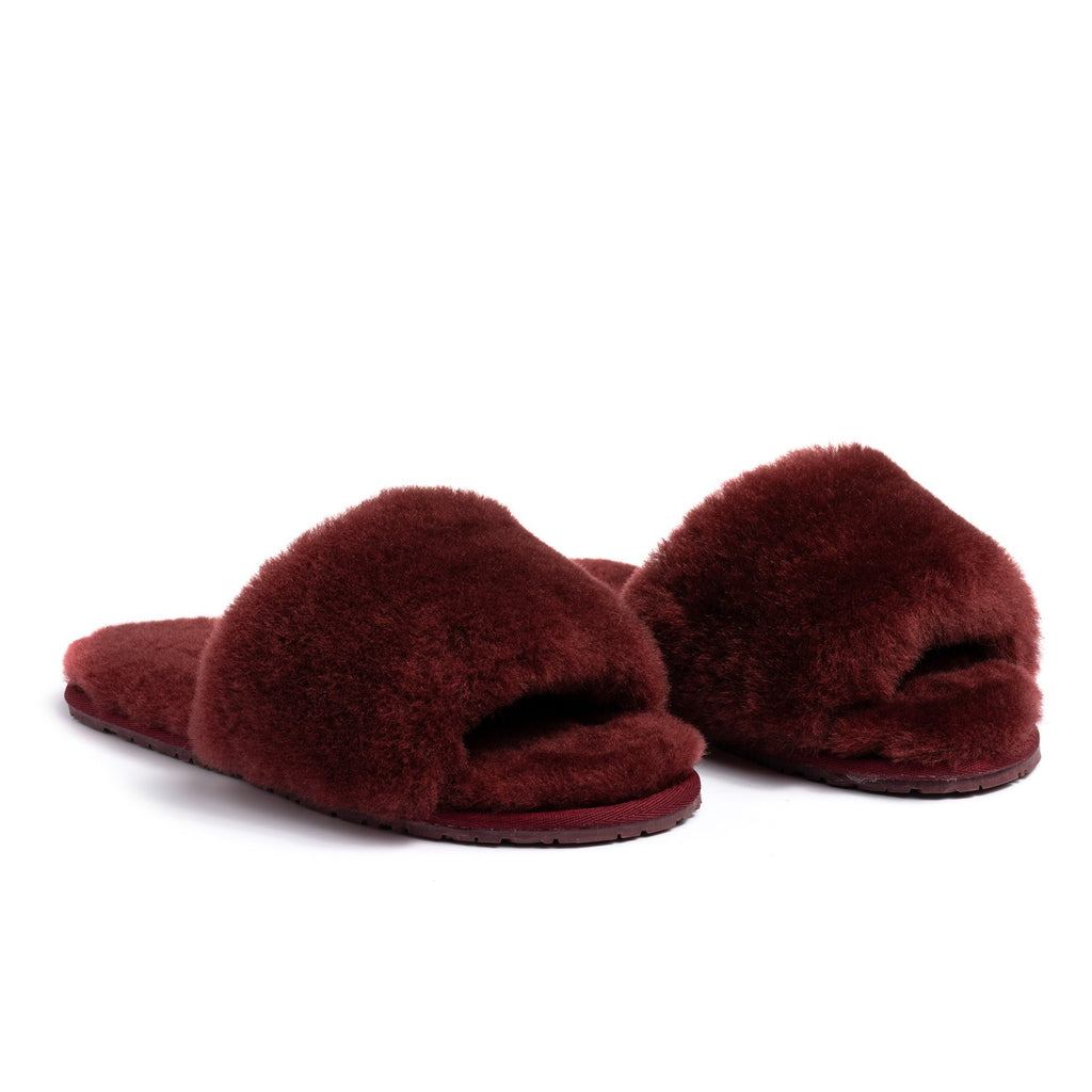 Burgundy Lamb Fur Slippers – Confetti Boutique